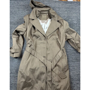 Calvin Klein Women's Tan Beige Trench Coat Jacket Large